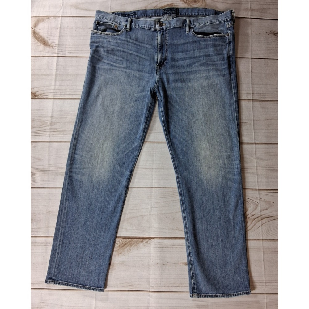 Lucky Brand 363 Vintage Straight Jeans Mens W42 L30 Light Wash Candiani Denim
